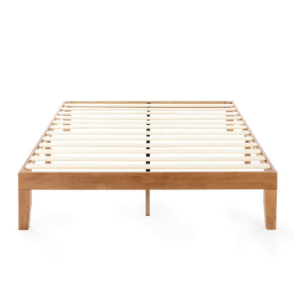 Mellow Naturalista 12" Solid Wood Queen Platform Bed Frame, Natural Pine