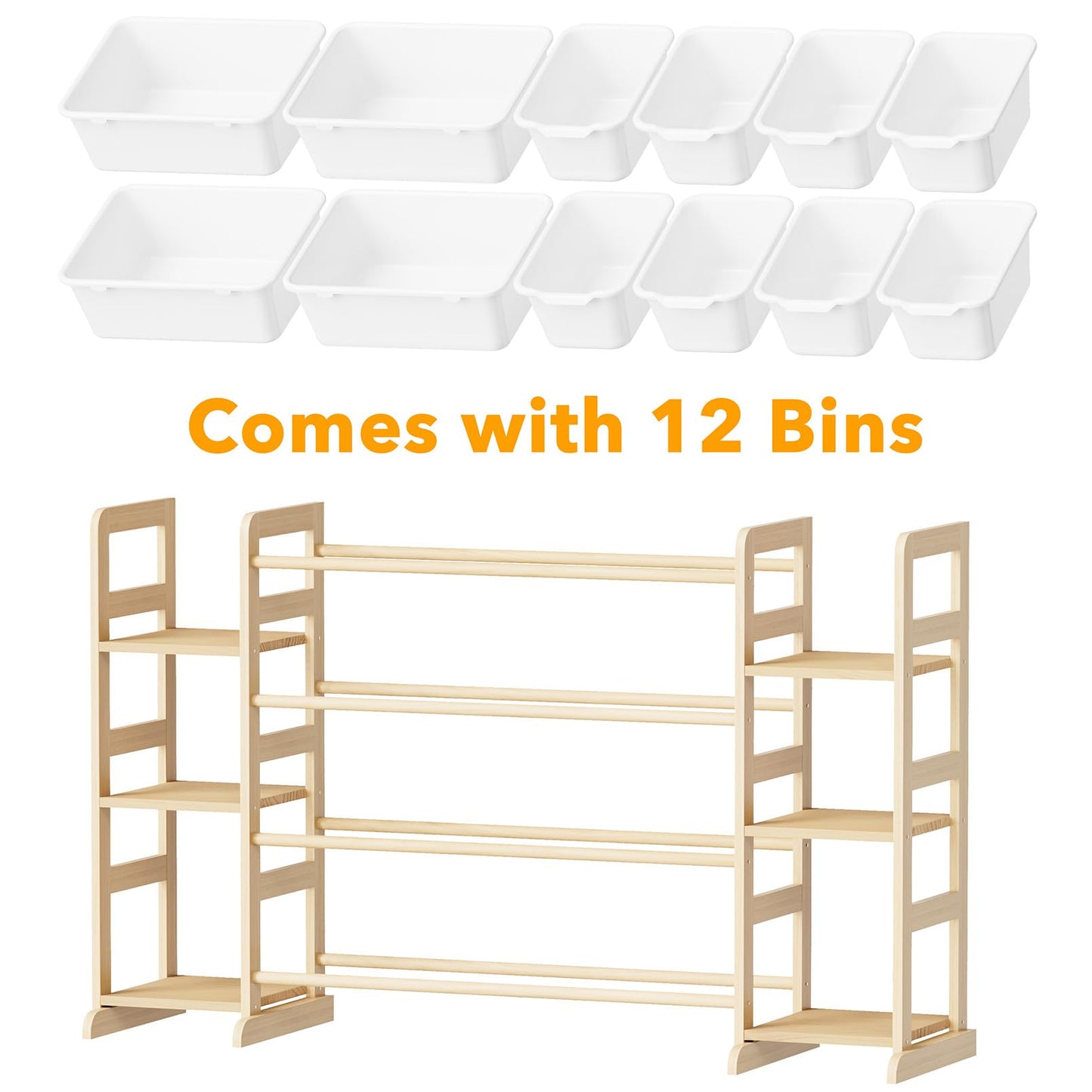 SpaceAid Kids Toy Storage Organizer, 6 Shelves & 12 Bins