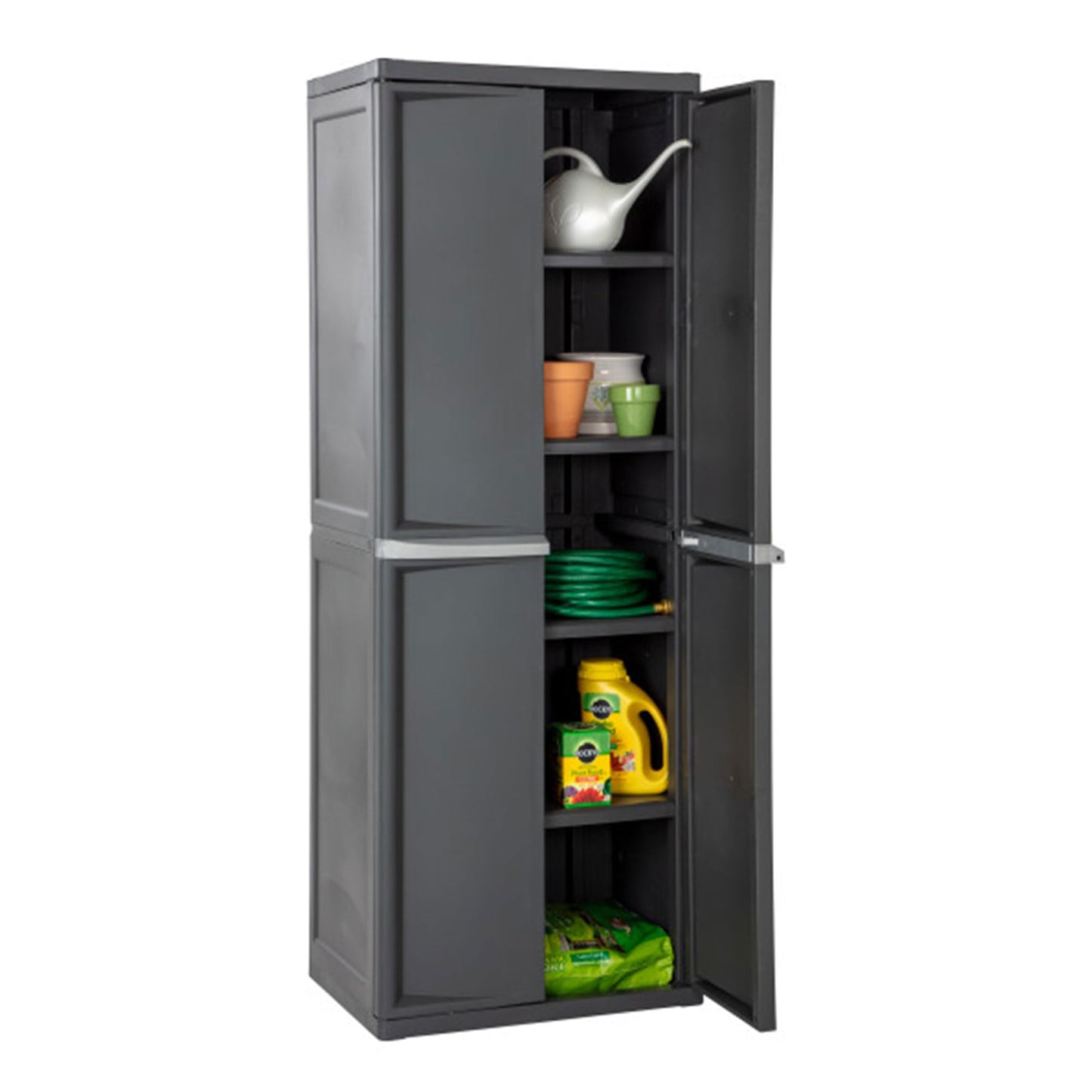 Sterilite 4-Shelf Plastic Storage Cabinet, Gray – 1 Pack