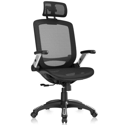GABRYLLY Ergonomic High Back Mesh Office Chair with Headrest, Black