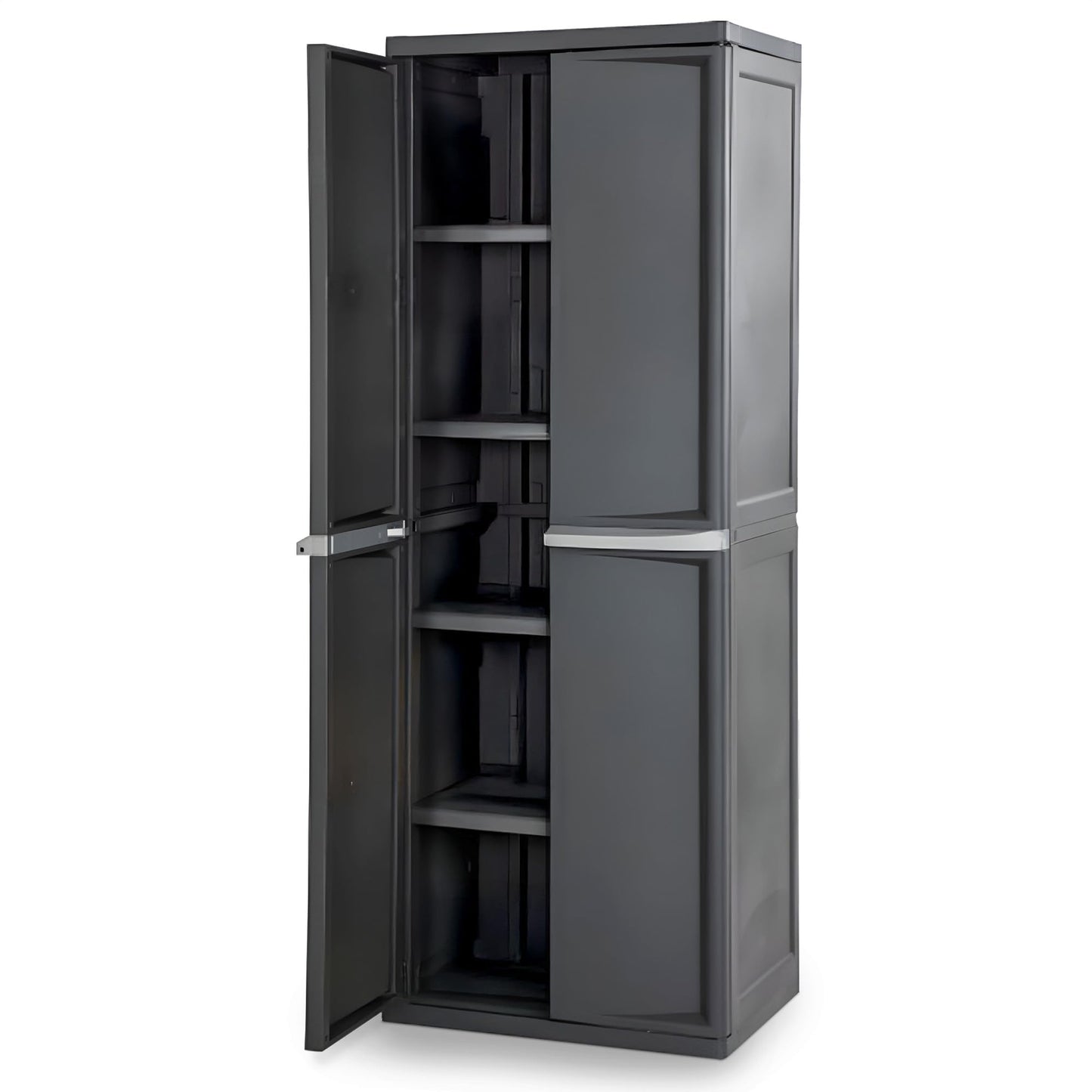 Sterilite 4-Shelf Plastic Storage Cabinet, Gray – 1 Pack