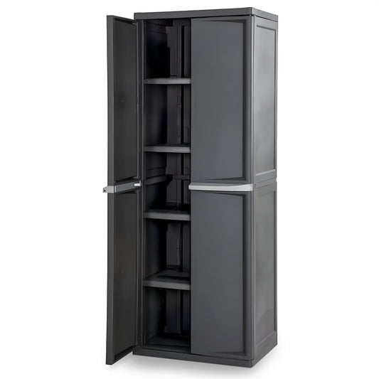 Sterilite 4-Shelf Plastic Storage Cabinet, Gray – 1 Pack