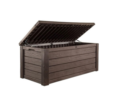 Keter Westwood 150-Gallon Outdoor Storage Box for Patio & Pool, Brown