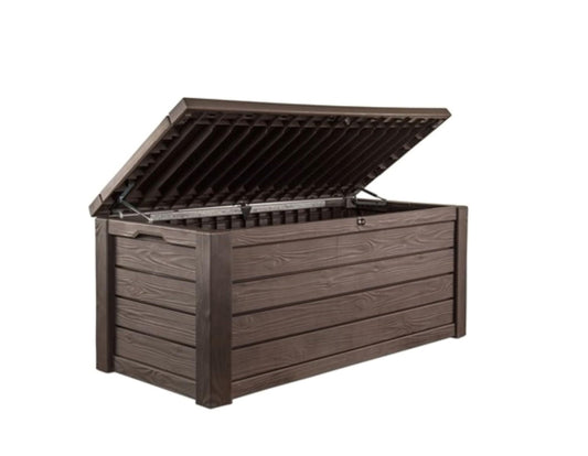 Keter Westwood 150-Gallon Outdoor Storage Box for Patio & Pool, Brown