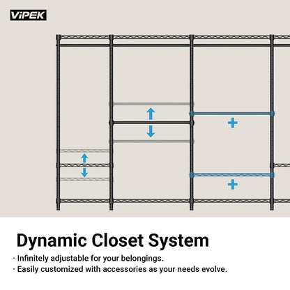VIPEK V5 Heavy Duty Freestanding Clothes Rack, 890 LBS, Black