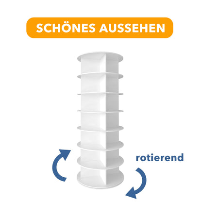 SpaceAid 7-Tier Rotating Shoe Rack Tower, 360° Lazy Susan