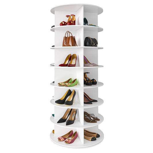 SpaceAid 7-Tier Rotating Shoe Rack Tower, 360° Lazy Susan