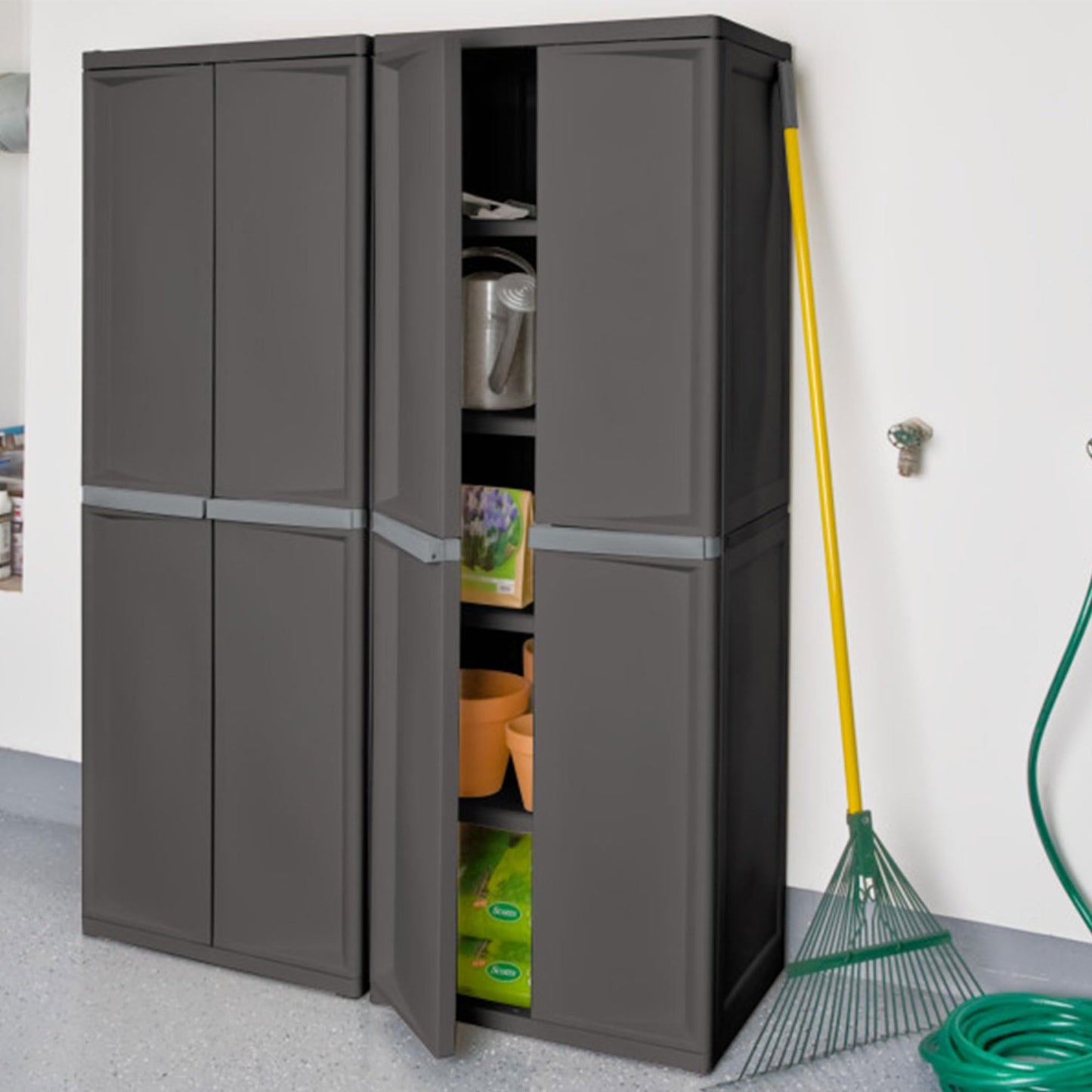 Sterilite 4-Shelf Plastic Storage Cabinet, Gray – 1 Pack