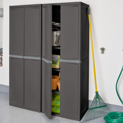 Sterilite 4-Shelf Plastic Storage Cabinet, Gray – 1 Pack