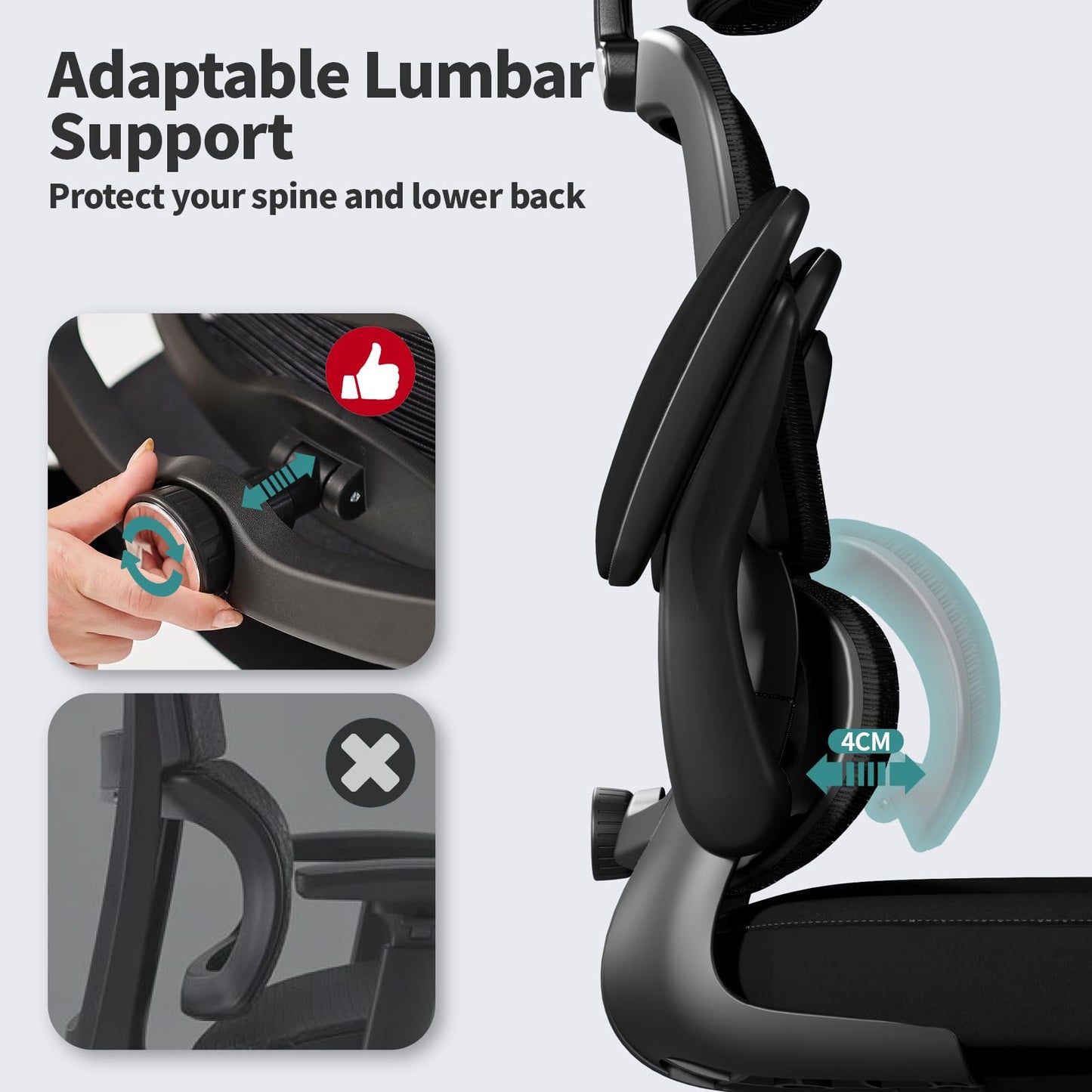 TRALT Ergonomic Office & Gaming Chair with Lumbar Support