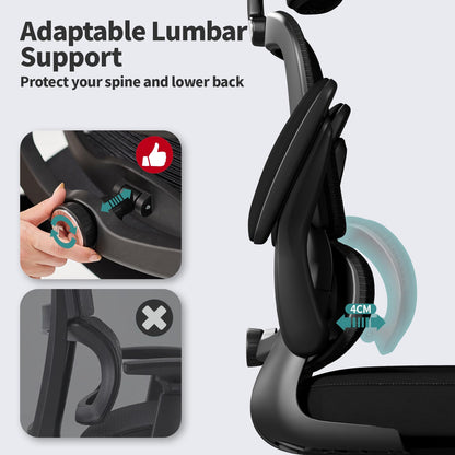 TRALT Ergonomic Office & Gaming Chair with Lumbar Support