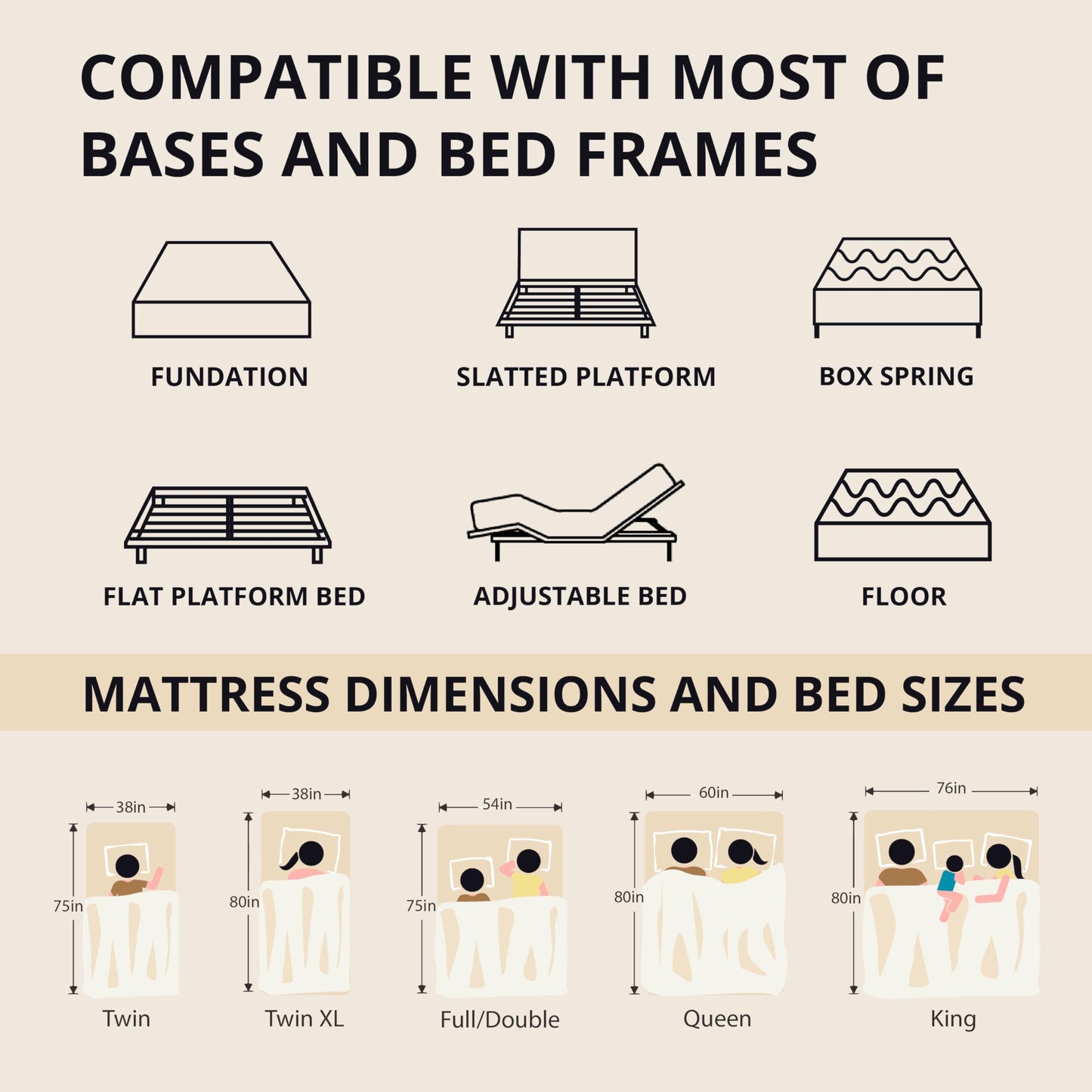 EGOHOME 14" King Memory Foam Mattress | Cooling Copper Gel