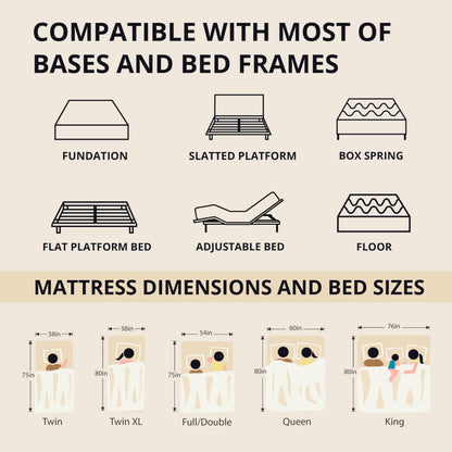 EGOHOME 14" King Memory Foam Mattress | Cooling Copper Gel