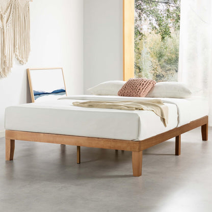 Mellow Naturalista 12" Solid Wood Queen Platform Bed Frame, Natural Pine