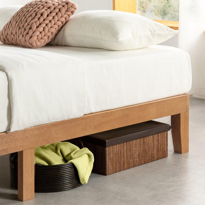 Mellow Naturalista 12" Solid Wood Queen Platform Bed Frame, Natural Pine