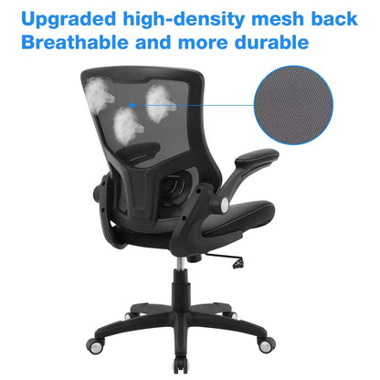 X XISHE Ergonomic Office Chair with PU Leather Seat & Mesh Back, Black