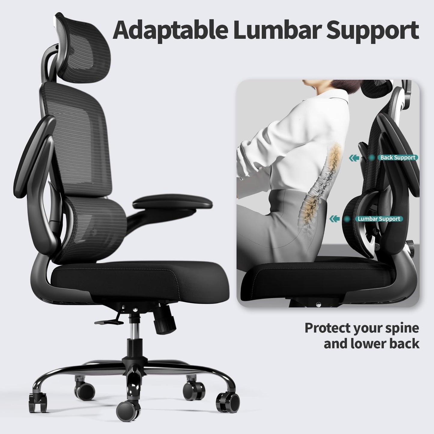 TRALT Ergonomic Office & Gaming Chair with Lumbar Support