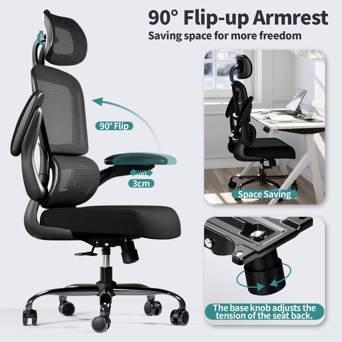 TRALT Ergonomic Office & Gaming Chair with Lumbar Support