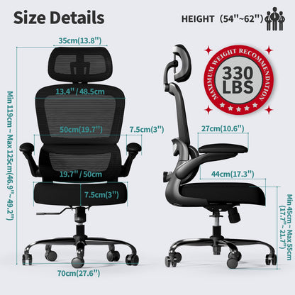 TRALT Ergonomic Office & Gaming Chair with Lumbar Support