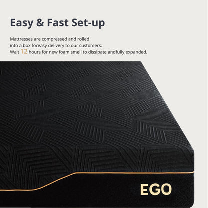 EGOHOME 14" King Memory Foam Mattress | Cooling Copper Gel