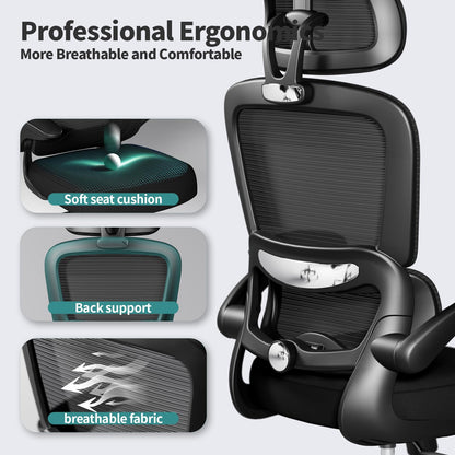 TRALT Ergonomic Office & Gaming Chair with Lumbar Support