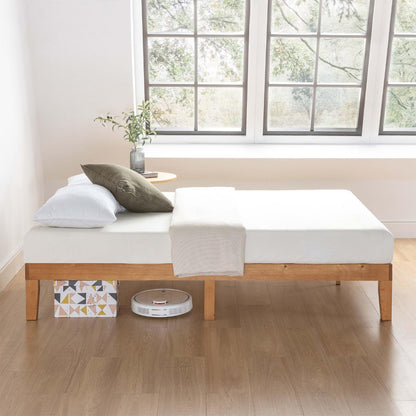 Mellow Naturalista 12" Solid Wood Queen Platform Bed Frame, Natural Pine