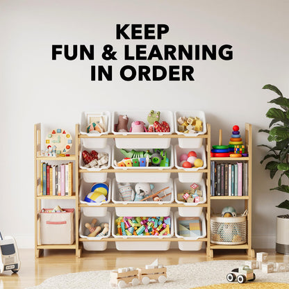 SpaceAid Kids Toy Storage Organizer, 6 Shelves & 12 Bins