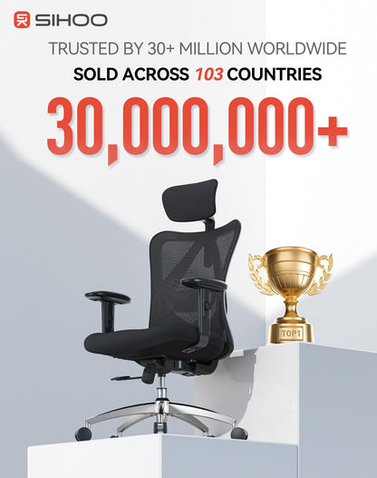 SIHOO M18 Ergonomic Mesh Office Chair with Headrest & Lumbar