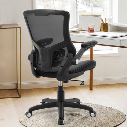 X XISHE Ergonomic Office Chair with PU Leather Seat & Mesh Back, Black