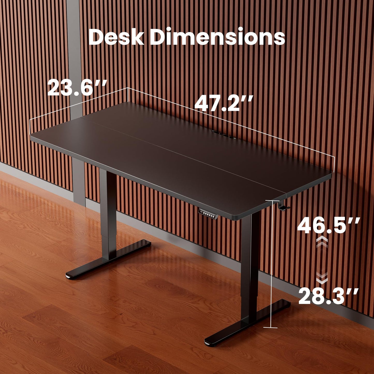 ErGear 48x24" Electric Height Adjustable Standing Desk – Black