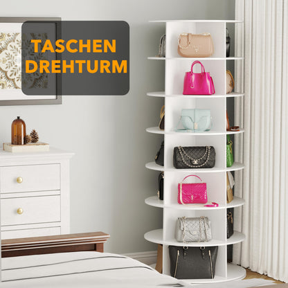 SpaceAid 7-Tier Rotating Shoe Rack Tower, 360° Lazy Susan
