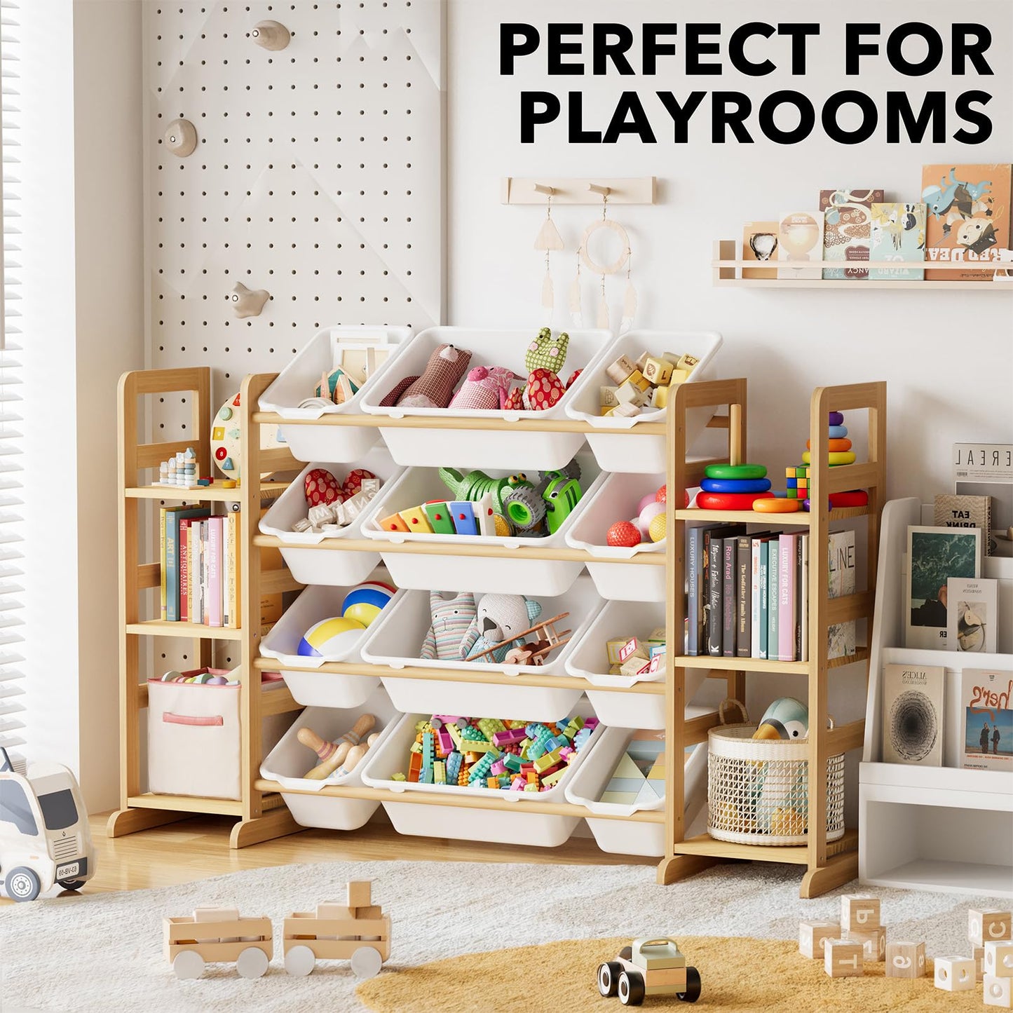 SpaceAid Kids Toy Storage Organizer, 6 Shelves & 12 Bins