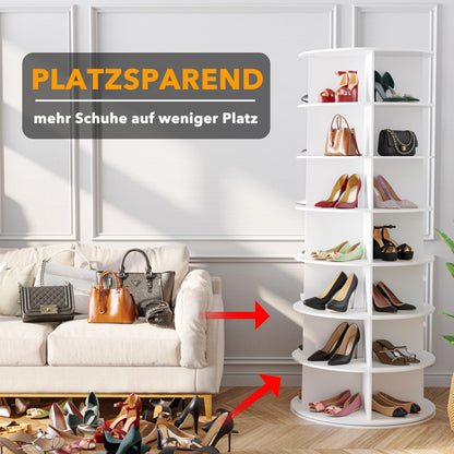 SpaceAid 7-Tier Rotating Shoe Rack Tower, 360° Lazy Susan