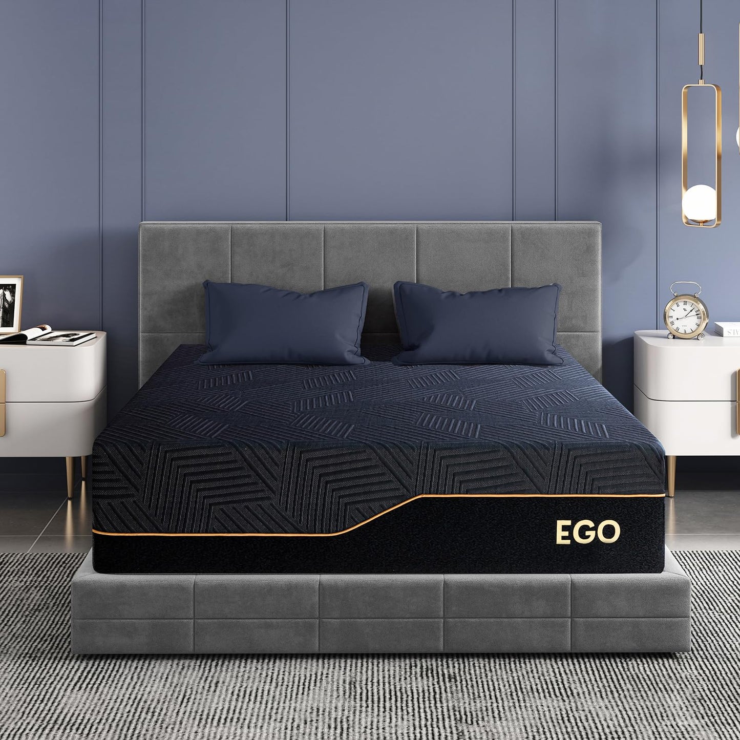 EGOHOME 14" King Memory Foam Mattress | Cooling Copper Gel