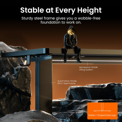 ErGear 48x24" Electric Height Adjustable Standing Desk – Black