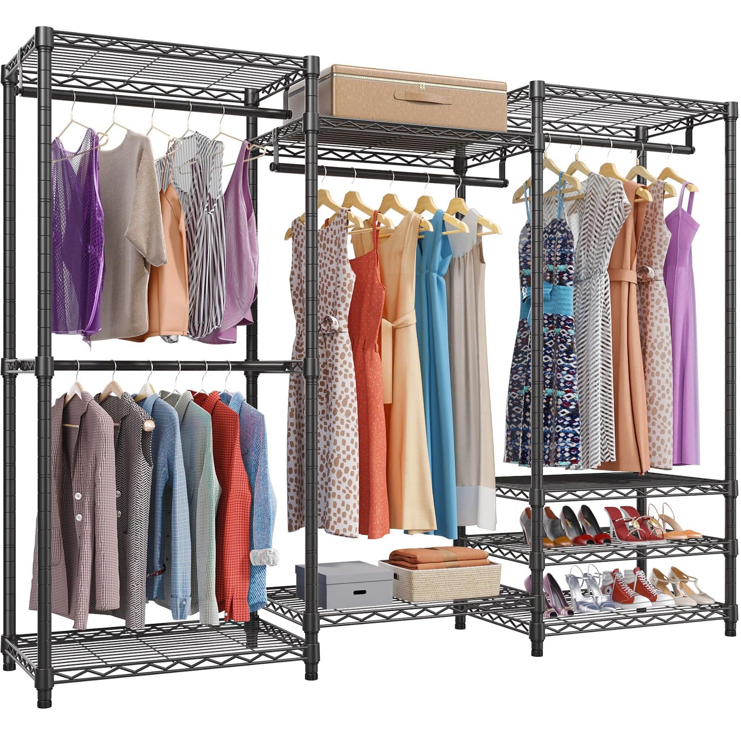 VIPEK V5 Heavy Duty Freestanding Clothes Rack, 890 LBS, Black