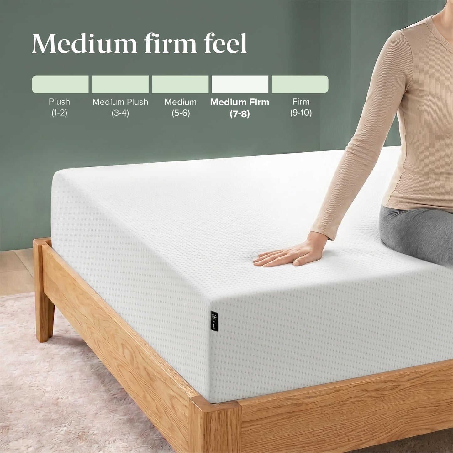 Zinus 10" Queen Green Tea Memory Foam Mattress | Medium Firm