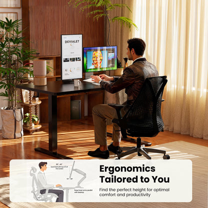 ErGear 48x24" Electric Height Adjustable Standing Desk – Black